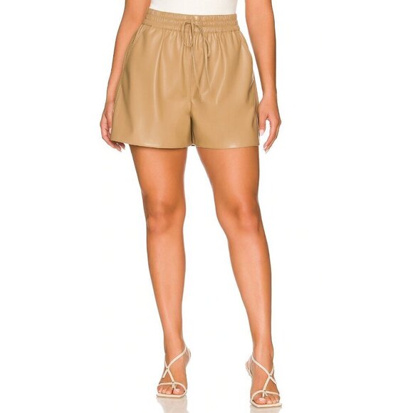 Good American Better Than Leather Short in Warm Caramel Tan Women's 0 XS - Picture 7 of 7